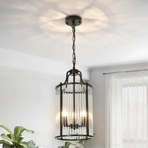9.84in Pendant Light With Industrial Glass Tube (1 pack), Modern Farmhouse Ambient Light for Dining Room