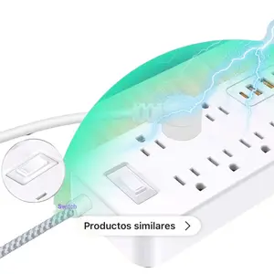 4ft Extension Cord Power Strip whit 8 Outlets & 4 USB Ports , Overload Protection Flat Plug Power Strip , Wall Mount Electrical Sockets for Office Supplies , Room Accessories, Home Essentials. Surge Protected