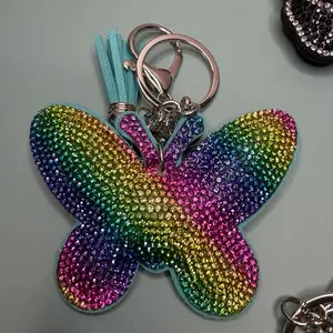 Rainbow butterfly keychain