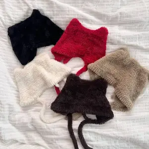 Cute Cat's Ears Women's Winter Fashion Warm Lace Up Hats,Wind Proof Ear Protection Suitable Daily Activities,walks and Shopping