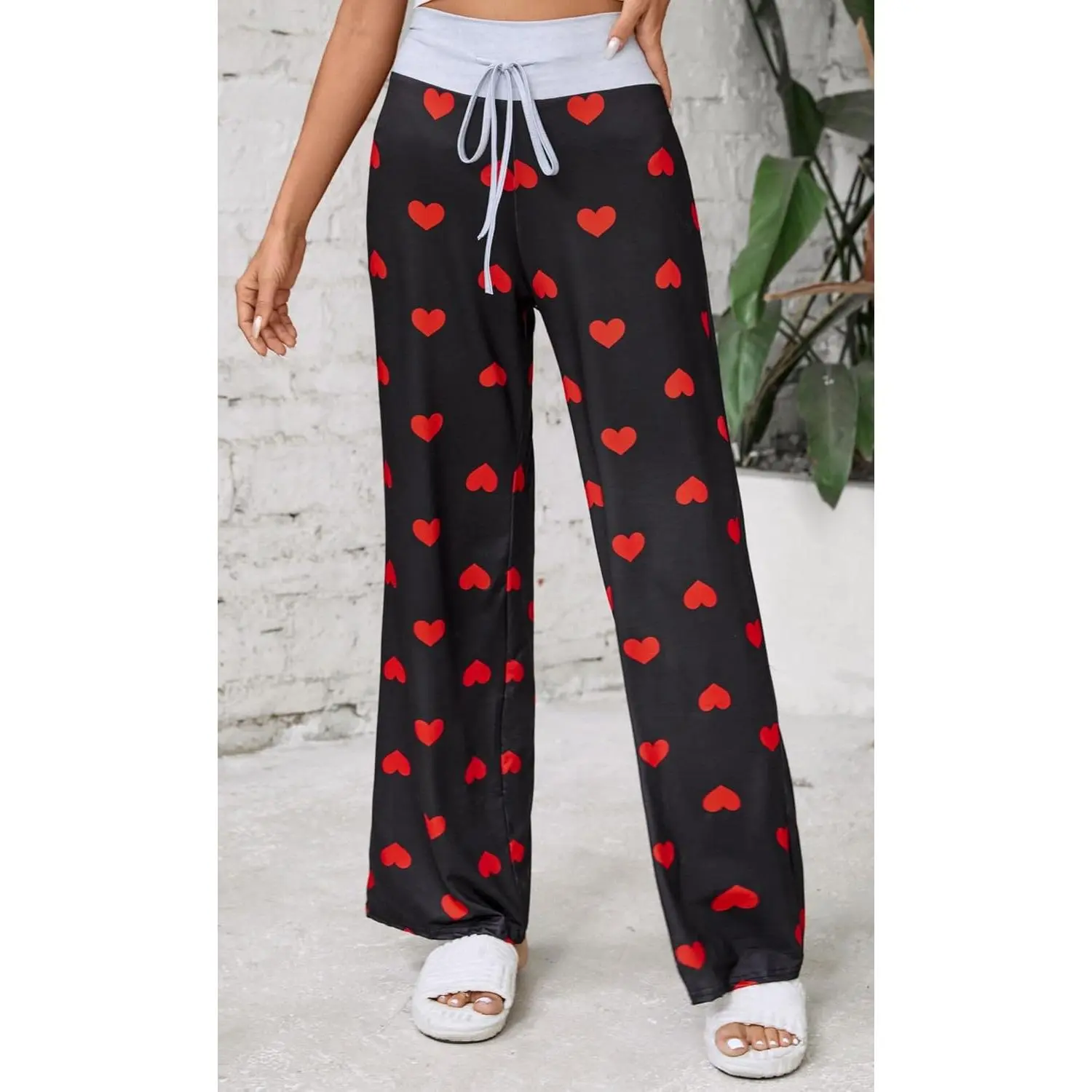 Women's Comfy Pajamas Drawstring Stretch Floral Print Long Wide Leg Lounge PantsGift Women's Comfy Pajamas Drawstring Stretch Floral Print Long Wide Leg Lounge PantsGift