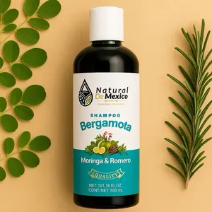 Bergamota Moringa & Romero Shampoo 1 Liter Volume Natural Botanical Formula for Hair and Scalp Care