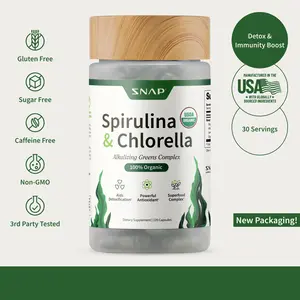 Spirulina + Chlorella - 30 Servings - Natural Supplement Capsules Healthcare Edible