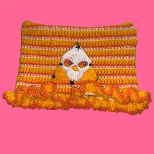 Skull Candy Corn Striped Hat with Ruffles