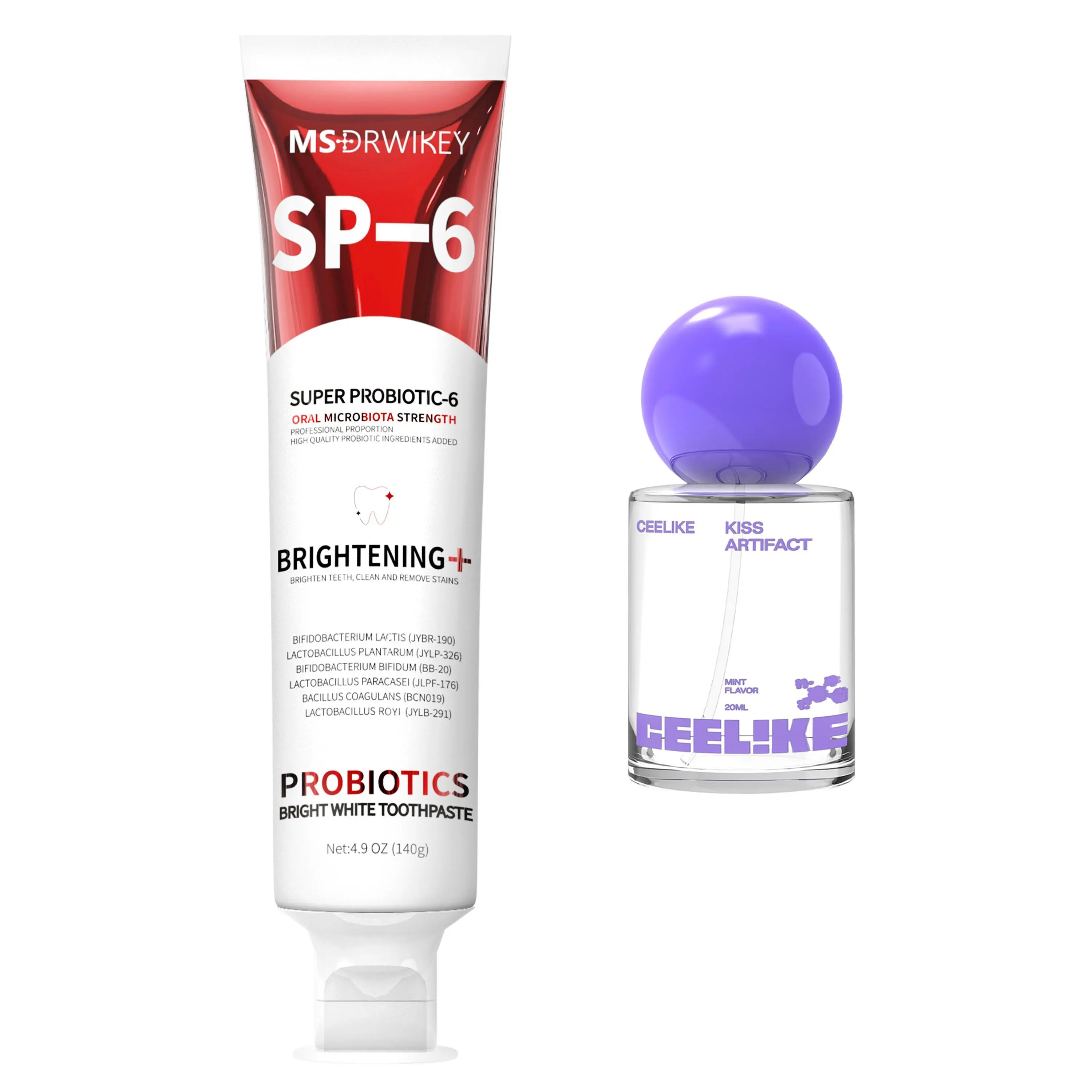 CEELIKE｜MSDRWIKEY Oral Care Set | SP-6, Hydroxyapatite & 7-Pro Toothpaste + Spray | Fresh Breath