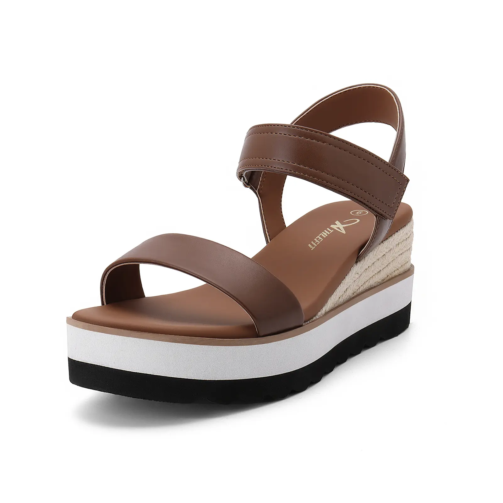 Women's Fashionable Wedge Walking Shoes, Cushioned PU Leather Espadrille Platform with Adjustable Ankle Strap for Casual Wear, Fashionable Wedge Sandals, Sandals Women, Women's Sandals
