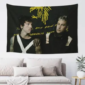 Room Tapestry Twenty And One Music Pilots Flannel Art Tapestry Picnic Cloth Cloth Poster Picnic Mat Home Decor Wall Hanging Modern Art Wall Art Fabric Decor