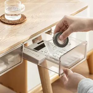Under The Table Invisible Drawer Storage Box Office Desktop Bottom Stationery Organizing Box Desk Storage Rack Artifact