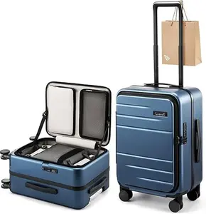 LUGGEX 20/26 Inch Top Opening Luggage FLA Aluminum Frame Trunk Style Luggage, Polycarbonate Hard Shell Suitcase