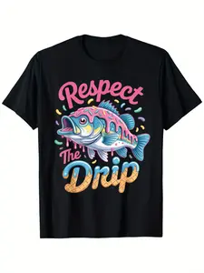 Boys And Girls Who Love Fishing Will Appreciate This Stylish T-Shirt Featuring The Drip Fishing Boys Design.It'S a Trendy, Breathable Top Perfect for Casual Summer Outings, with a Comfortable Crew Neck And Short Sleeves