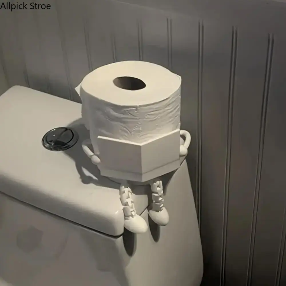 Funny Reading Man Toilet Paper Holder Stand - Bathroom Accessory with Movable Joints, Creative Roll Dispenser, Unique Housewarming Gift for Home & Office Bathrooms tiktokshopbacktoschool