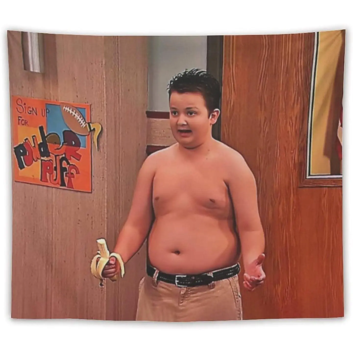 Gibby Tapestry Funny Meme Tapestry Gibby Love Banana Flag Wall Art Hanging,For Decorate Clubs Concerts Bars University Dormitories Living Rooms Bedrooms Decor Tapestry