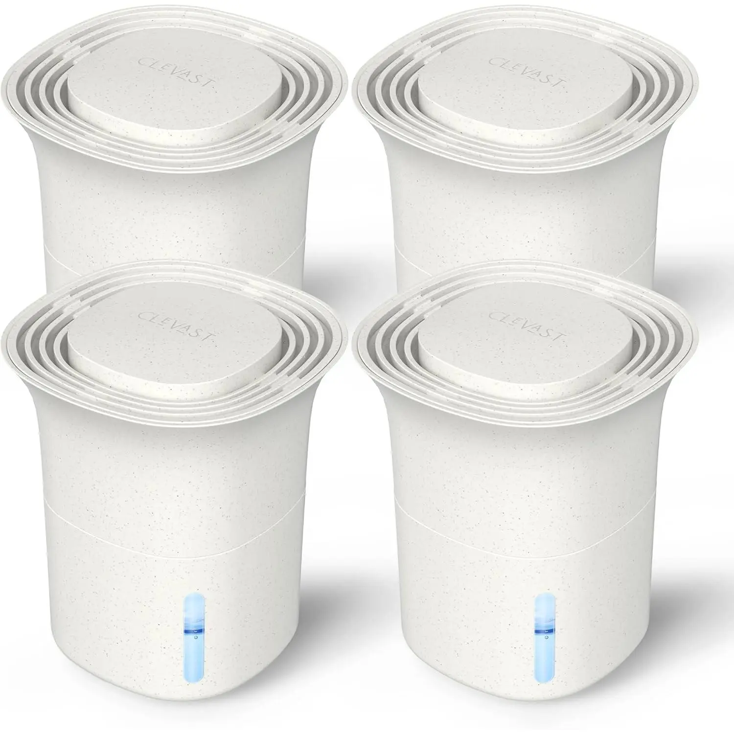 4-Pack Rectangular Sustainable Residential Moisture Absorber Boxes - 12.5oz High-Capacity Eco-Friendly Reusable Refillable, 5.9*5in Compact Portable Long-Lasting Dehumidifier, Easy-to-Use Musty Odor Eliminator for Closets, Cabinets, Bathrooms, Home-Safe