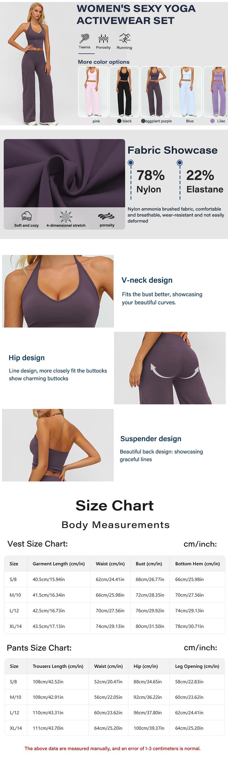 Women's Fitness Set Two-Piece Strappy Crop Top with Straight-Leg Pants Gym Workout Wear Pilates Set Stylish Strappy V-Neck Top for Outings The Ultimate Choice for Fitness and Casual Wear