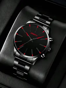 1 piece fashion watch, stainless steel, luxury quartz wristwatch, men's business watch, men's quartz watch, fashionable business wristwatch, luxury pointer watch, durable and stylish, Business Fashion Watches