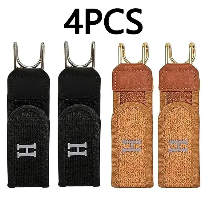 4-Piece Buckleless Metal Hook Elastic Belt, Adjustable No-Hole Invisible Waist Strap for Adults, Versatile Belt for Outdoor Work & Casual Use Stretchy Belts