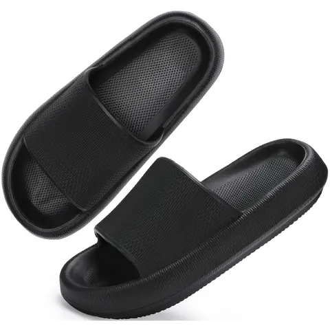 Women's Cloud Platform Footwear - Soft, Non-Slip Thick Bottom Slippers with Adjustable Strap, All Seasons Indoor/Outdoor House Slides