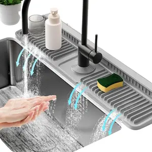 Silicone Faucet Drain Pad, Quick-Dry Splash Guard, Kitchen & Bathroom Sink Mat, /, 17.72x5.5 Inches, Water Splash Guard