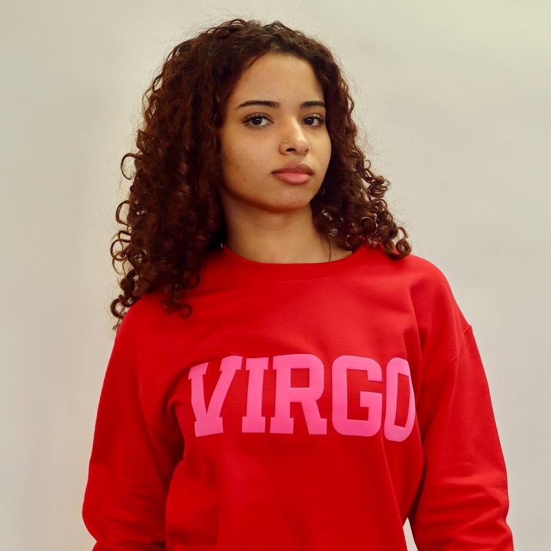 Sweatshirt: Red/Pink Combo Puff Print (Limited Edition) Astrology Apparel