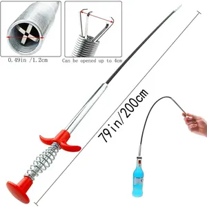 79 Inch 4-Claw Grabber Pickup Tool, Flexible Long Reach Claw for Item Retrieval & Pipe Dredging