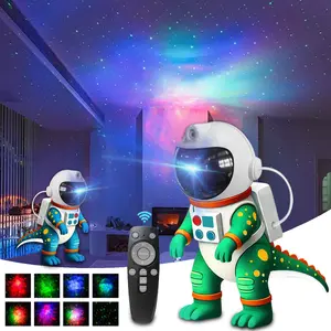 Galaxy Star Projection Night Light, Dinosaur Astronaut Space Projector with 8 Modes Starry Nebula Effects, Timer & Remote Control, Bedroom Ceiling Decor for Kids, Christmas Birthday Gift
