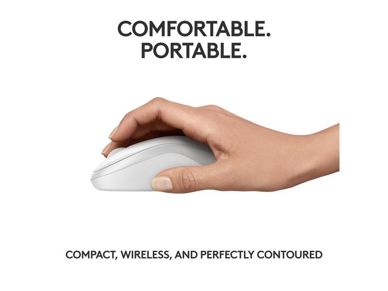 Logitech M240 Silent Bluetooth Mouse, Wireless, Compact, Portable, Smooth Tracking, 18-Month Battery, for Windows, macOS, ChromeOS, Compatible with PC, Mac, Laptop, Tablets (Off-white)