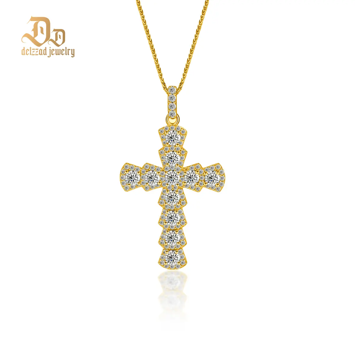 【exclusive in livestream】Delzzad Cross Necklace Synthetic Moissanite S925 Necklace 18inches Christmas Gift