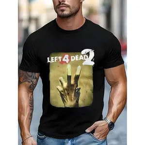 100% Cotton Golf Gift T-Shirt For Men and Women Vintage Left 4 Dead 2 Graphic Tee With Grunge Y2K Style Unisex Tshirt For Men And Women