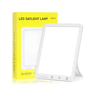 10,000 Lux Light Therapy Lamp, UV-Free Sun Lamp with 3 Color Temperatures, 4 Brightness Levels & 10–60 Min Timer, for Home, Office & Mood Boost,Vanity Mirror with Lights,Makeup Mirror ,Touch Screen Control Vanity Based Mirror DeskMirror Square White Decor