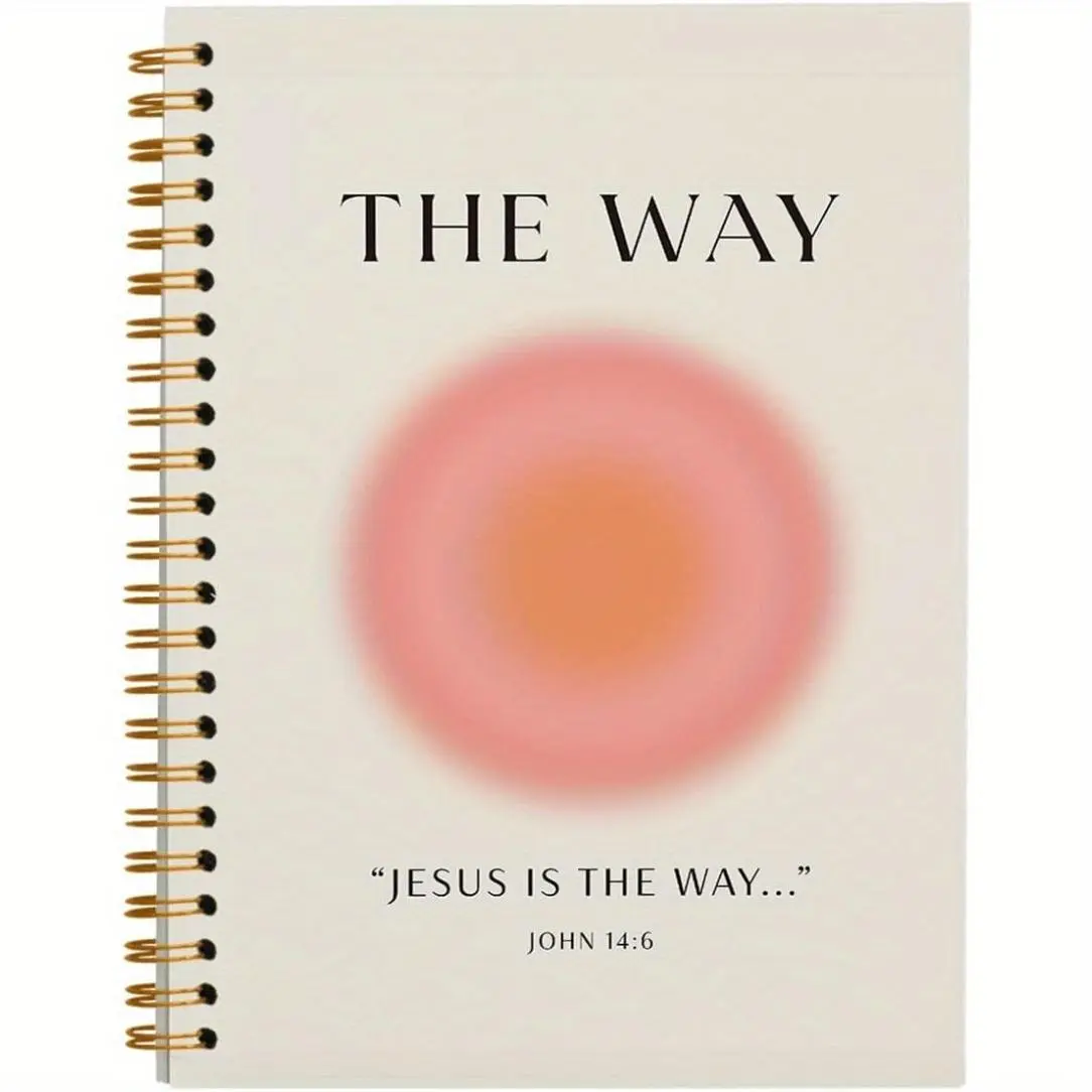 The Way Bible Jesus Is The Way Notebook Journal, 1 Count Christian Scripture Bible Study Supplies Hardcover Spiral Notebooks for School Supplies Home Office, Spiral Coil Notebook, Writing Notebook, Journals For Writing