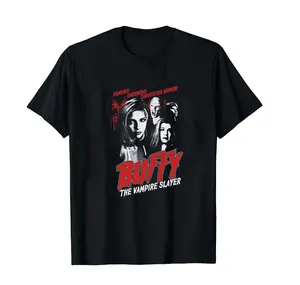 VintageTee Gildan Buffy The Vampire Slayer T-shirt, Buffy Horror Movie series T-shirt, Buffy Summers, Halloween Gift Retro Graphic Tshirt Festive