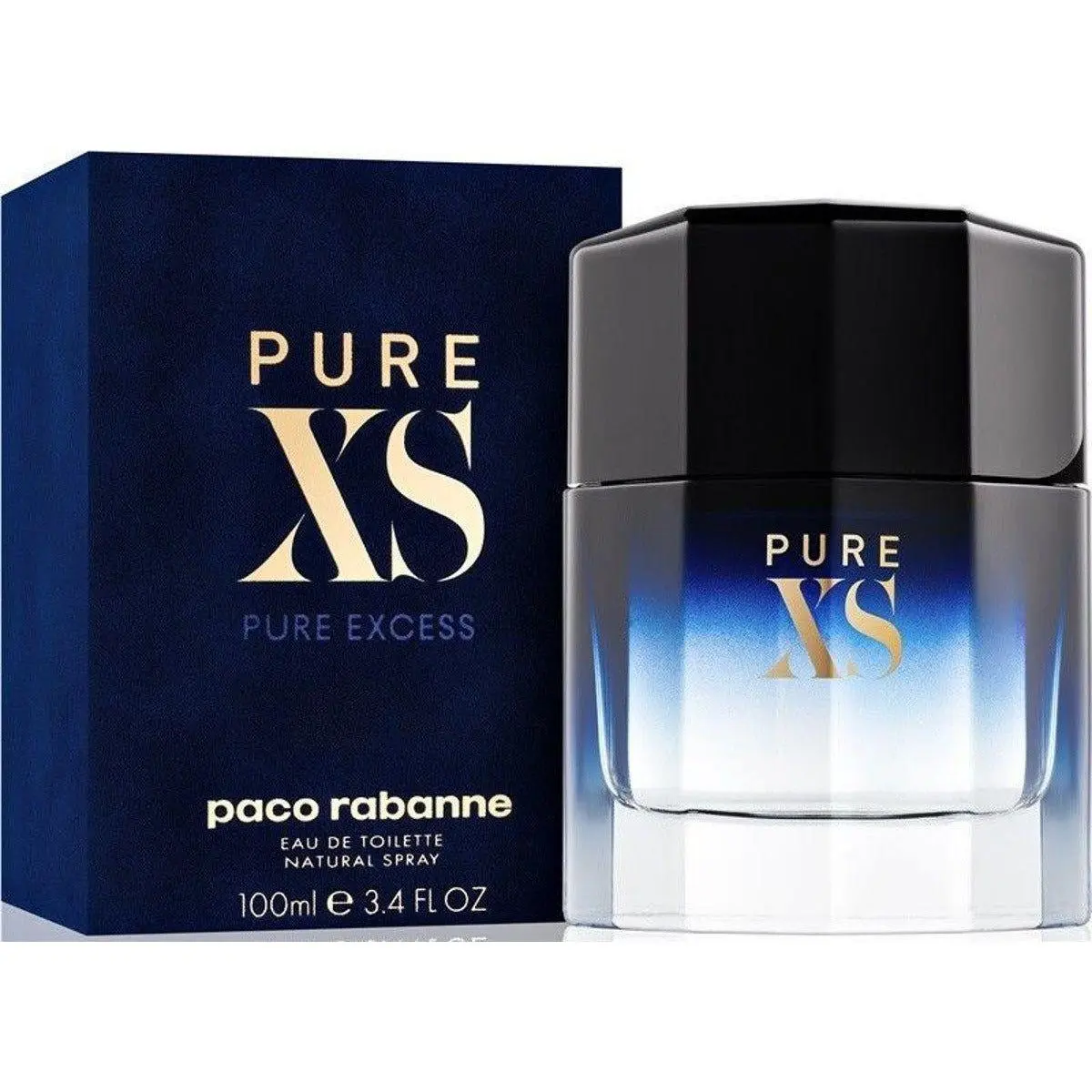 Paco Rabanne Pure XS Men's Fragrance Spray, a Fresh Herbal Cologne with Vanilla Scents and Botanical Heart Notes, 3.4 fl oz