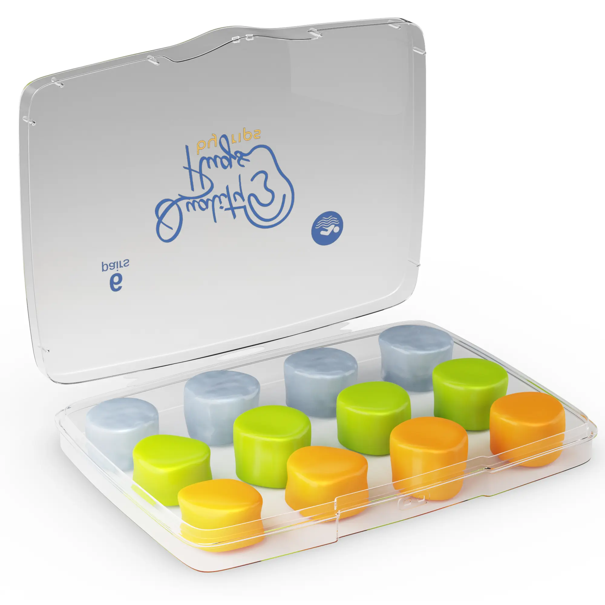 6 Pairs of Silicone Ear Plugs Moldable Wax for Sleeping, Swimming, Snoring, Shooting Comfort in Plastic Case, Waterproof
