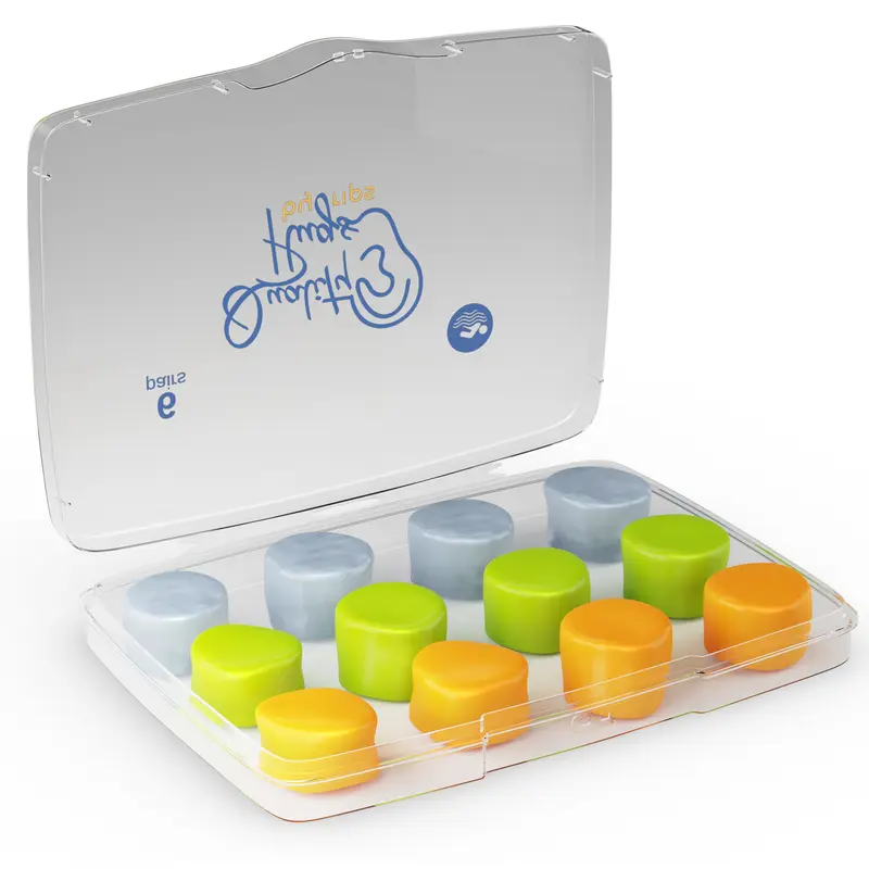 6 Pairs of Silicone Ear Plugs Moldable Wax for Sleeping, Swimming, Snoring, Shooting Comfort in Plastic Case, Waterproof