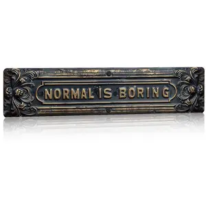 DRAMATIC EXIT Decorative Sign, 4x16 Inch (10x40cm) Aluminum Wall Decor, Ornate Humorous Themed Sign for Home, Entertainment & Leisure Space Decor