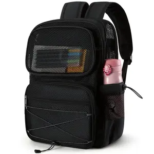 Mesh Backpack for School Heavy Duty See Through Net Bookbag Ultra-Lightweight Net Bookbag Breathable Transparent Beach Backpacks for Sports Gym