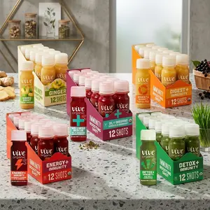 Vive Organic Immune Support Wellness Shot, Cold Pressed Ginger and Turmeric Drink with Echinacea and Black Pepper, USDA Organic Natural Formula, Multiple Flavors