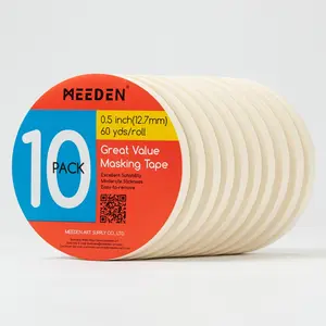 MEEDEN 10 Packs White Artist Tape, 0.5" with Total 1804.5FT (550m) Masking Art Tape for Watercolor Painting Drafting Canvas Framing, Acid-Free Painters Tape, General Purpose for Craft, Office, School