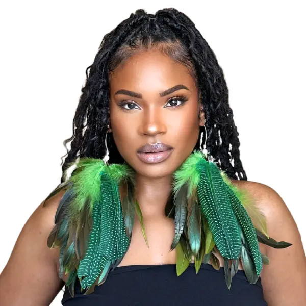 GLIDE GREEN GRASS - MY FEATHER EARRINGS STYLISH CHIC ELEGANT