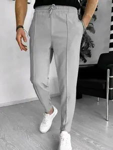 Men's Regular Fit Solid Color Pants, Casual Comfy Breathable Trousers for Sports Outdoor, Men's Bottoms for All Seasons, Menswear
