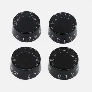 Metallor 4 Pcs Black Electic Gutar DialKnobs Control Knobs for LP SG ES Guitar