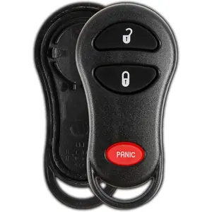 Key Fob Cover Case Replacement for 1999 2000 2001 2002 2003 2004 2005 Chrysler Caravan Dodge Ram Jeep Cherokee Remote Shell, 3-Button GQ43VT17T, GQ43VT9T, No Programming Required