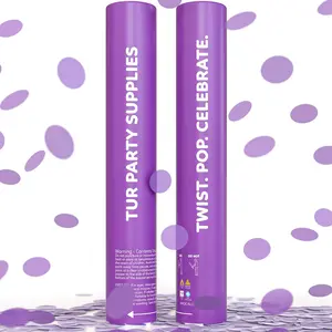 Purple Confetti Cannon Confetti Poppers | Biodegradable Confetti,  , Party Cannons for Celebrations, Graduation, Birthday, Wedding, New Year Eve2 Pack