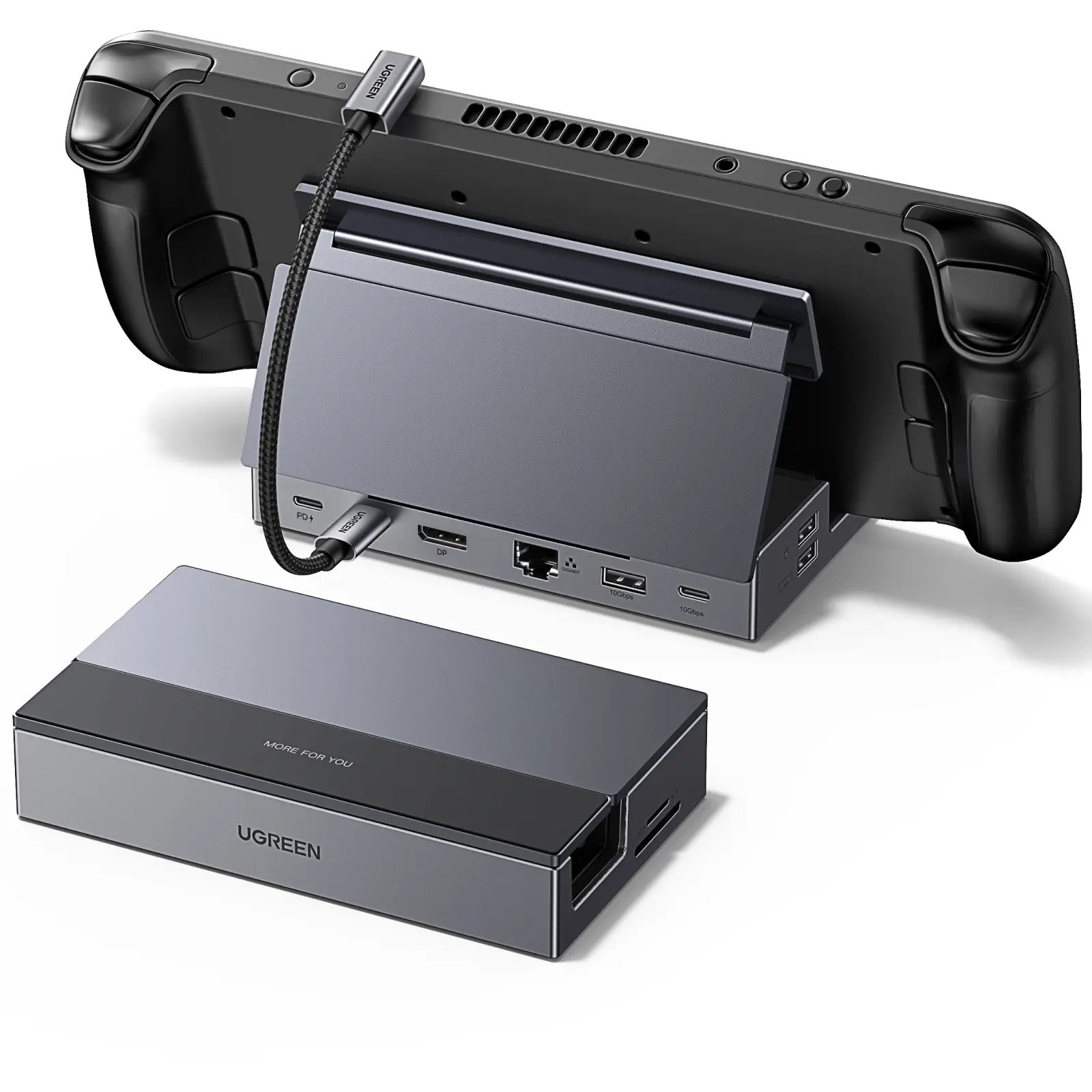 UGREEN Steam Deck Dock 9-in-1 USB C Docking Station with Foldable Stand, 4K@120Hz DP, Gigabit Ethernet, PD 100W, 10Gbps USB A&C 3.2, TF/SD for Steam Deck, Rog Ally, ROG Xbox Ally, Legion Go etc. summerwins