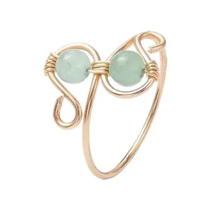 Double Crystal Wire Wrapped Positive Energy Rings