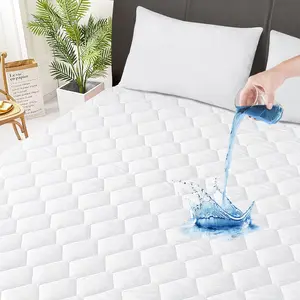 Queen Quilted Fitted Waterproof Mattress Pad, Breathable Soft Filling Mattress Protector, 8-21 Inches Deep Noiseless Mattress Cover (White)