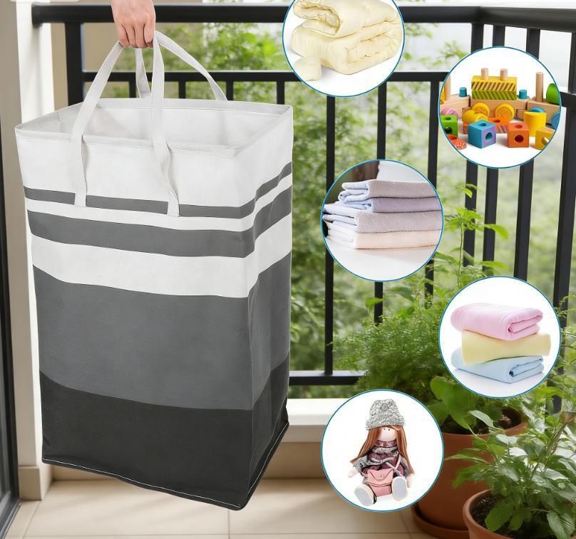3 Pack Large Laundry Baskets, 75L Collapsible Laundry Basket, Clothes Hamper with Easy Carry Handles, Freestanding Waterproof Hamper for Laundrys Room, Bedroom, Bathroom, College Dorm