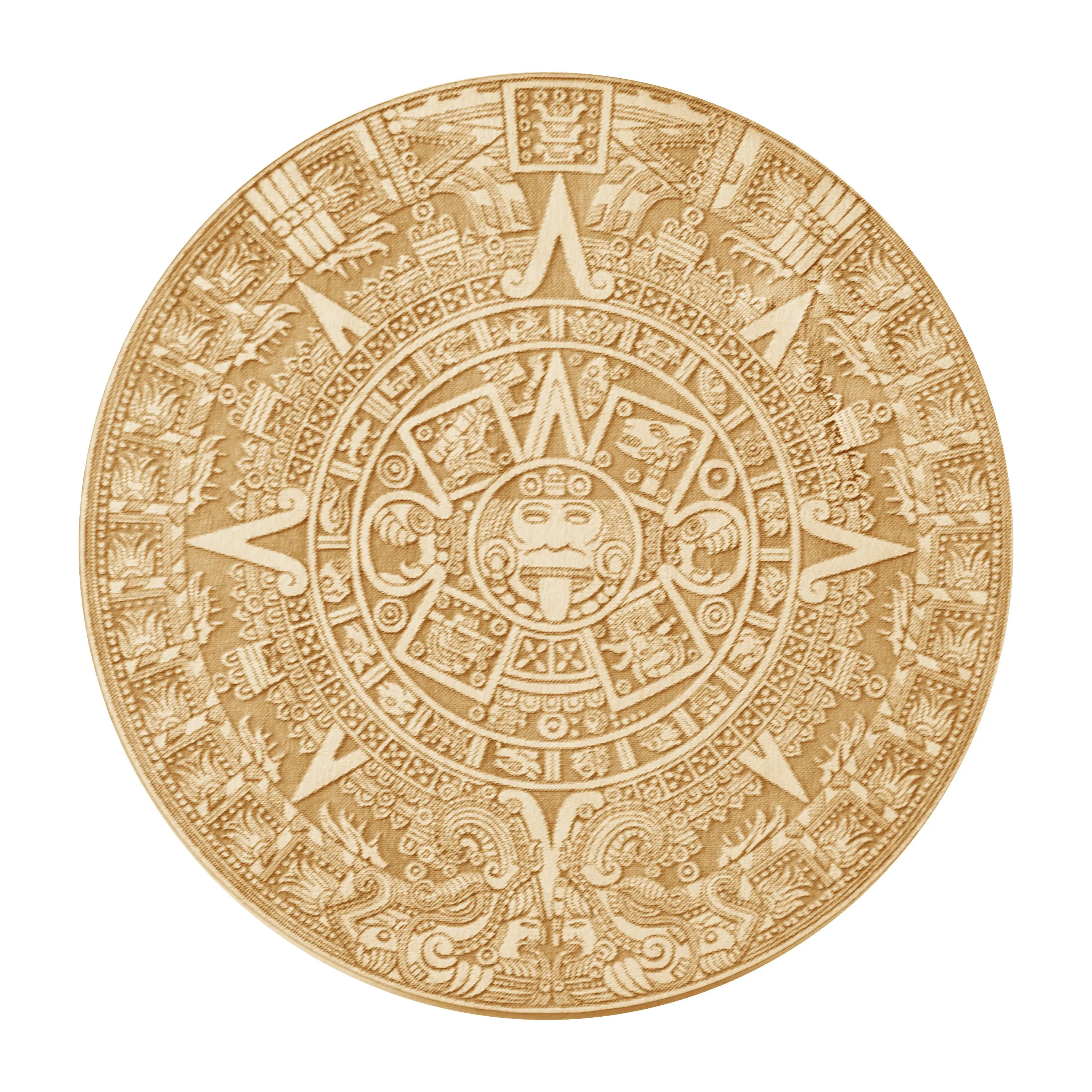 Aztec Mayan Calendar Wood Coaster/Disc qty 1