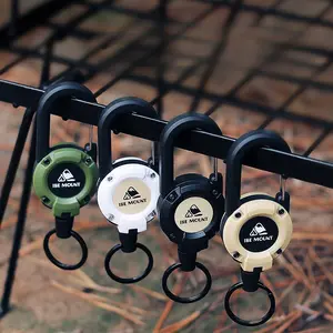 Outdoor Retractable Buckle Steel Wire Rope Multifunctional Keychain Camping High Resilience Anti-Lost Rope Automatic Rebound Keychain Outdoor Lure Anti-Lost Hand Rope Metal Retractable Buckle 64661