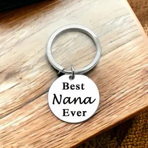 Best Nana Ever Keychain - Stainless Steel C Hook Pendant 1.2 Inches - Perfect Grandma Gift from Grandson Granddaughter for Birthdays Christmas